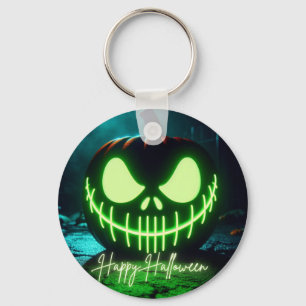 Llavero Calabaza de Halloween verde chillón