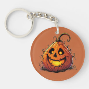 Llavero Calabaza de Jack O’Lantern espeluznante con ojos b