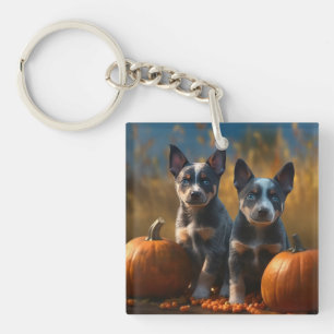 Llavero Calabaza deslumbrante azul heeler pipa otoño