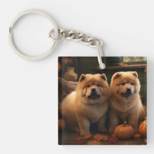 Llavero Calabaza deslumbrante Chow Chow Puppy Autumn