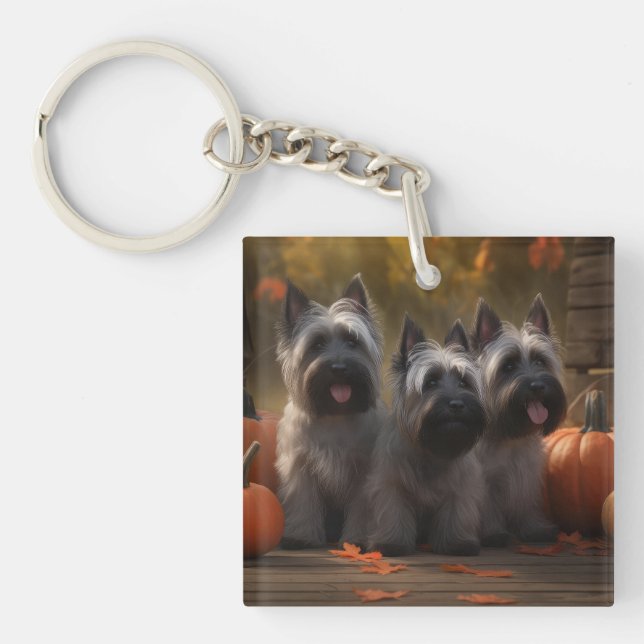 Llavero Calabaza deslumbrante Skye Terrier Puppy Autumn (Frente)