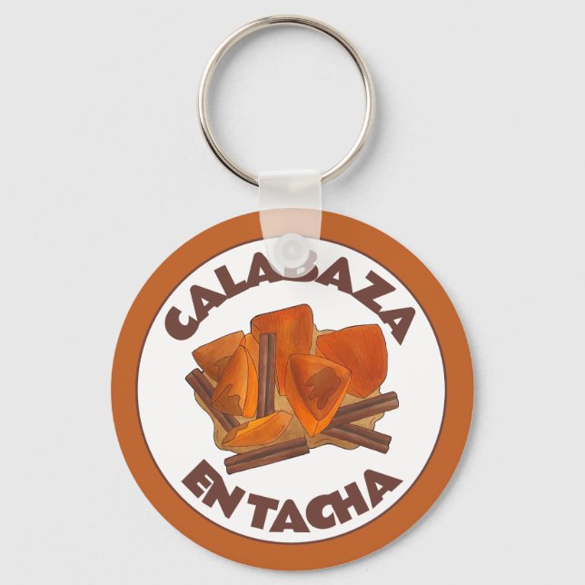 Llavero Calabaza en Tacha, postre de calabaza mexicana con (Anverso)