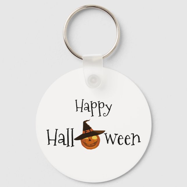 Llavero Calabaza feliz Halloween personalizada (Anverso)