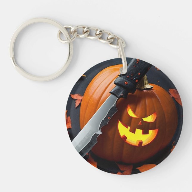 Llavero Calabaza malvada - Cadena de mensajes divertida (Frente)