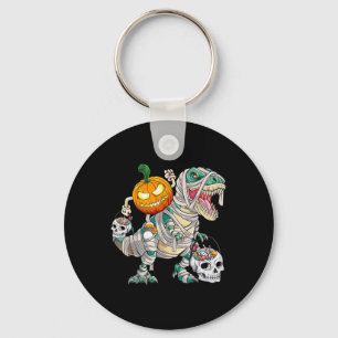 Llavero Calabaza montando momia dinosaurio T rex Halloween