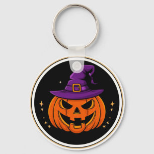 Llavero Calabaza Sonriente Bruja Sombrero Halloween 🎃