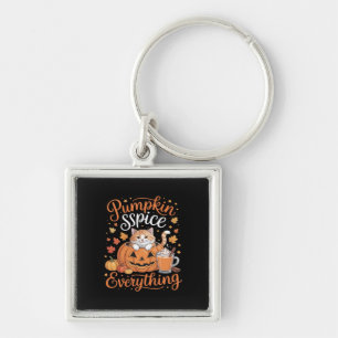 Llavero Calabaza Spice Everything Cat Lover Cute otoño caí