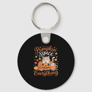 Llavero Calabaza Spice Everything Cat Lover Cute otoño caí