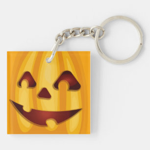 Llavero Calabaza tallada sonriendo diseño de Halloween