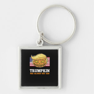 Llavero Calabaza Trumpkin Halloween con diseño de bandera