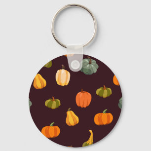 Llavero Calabazas coloridas: Elegancia oscura de otoño.