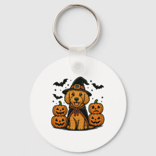 Llavero Calabazas de brujas de Golden Doodle Halloween dan
