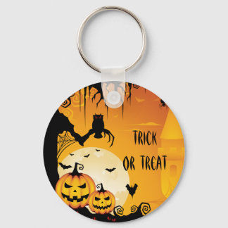 Llavero Calabazas de Halloween aterradoras y luna llena