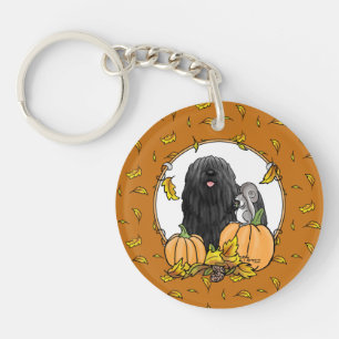 Llavero Calabazas de perro de Puli de otoño (negras) dejan