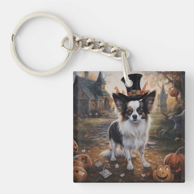 Llavero Calabazas Papillon Halloween Asustadizo  (Frente)