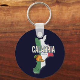 Llavero Calabria Italia Región Retro Mapa de recuerdo de c