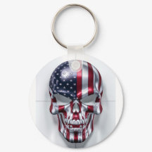 Calavera 3D con piel de bandera estadounidense