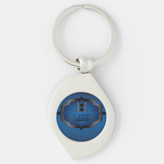 Llavero Calavera azul de Halloween (Anverso)