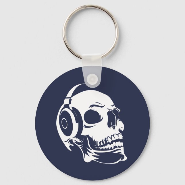 Llavero Calavera con auriculares (Anverso)