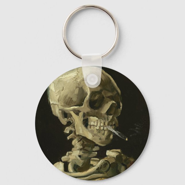 Llavero Calavera con cigarrillo de Van Gogh (Anverso)