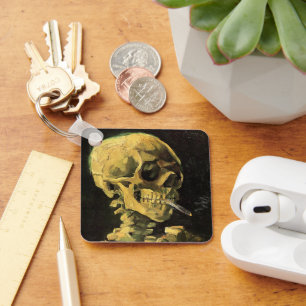 Llavero Calavera con cigarrillo en llamas por Vincent van