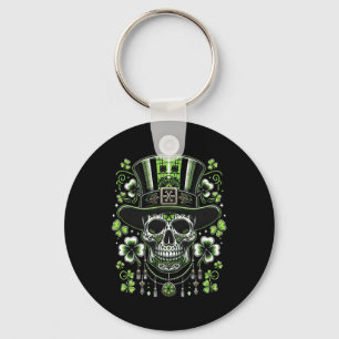 Llavero Calavera Con Gorra St Patricks Hombres Irlandeses 