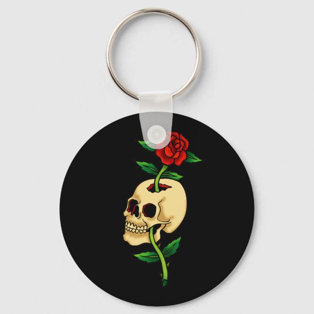 Llavero Calavera con Rosa (Anverso)