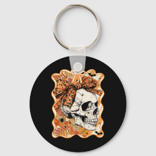 Llavero Calavera Coqueta de Halloween Femenina con Lazo Ot