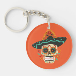 Llavero Calavera de azúcar con Gorra Dia de Muertos | Llav
