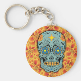 Llavero Calavera de azúcar - Día de los Muertos (Marigold)