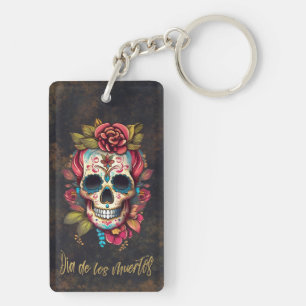 Llavero Calavera de azúcar floral Dia de los Muertos Españ