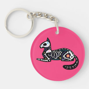 Llavero Calavera de azúcar Gato II