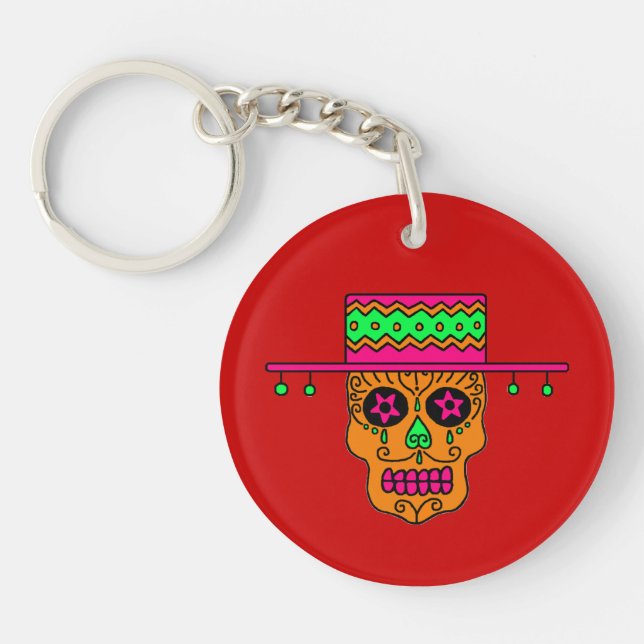 Llavero Calavera de azúcar gaucho (Frente)