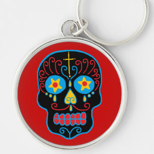 Llavero Calavera de Azúcar Negra