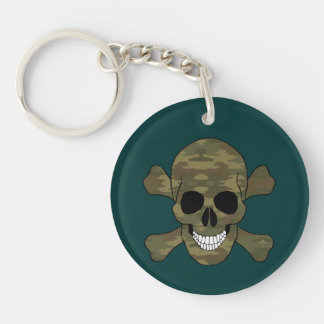 Llavero Calavera De Camuflaje Y Cadena De Teclas De Crossb