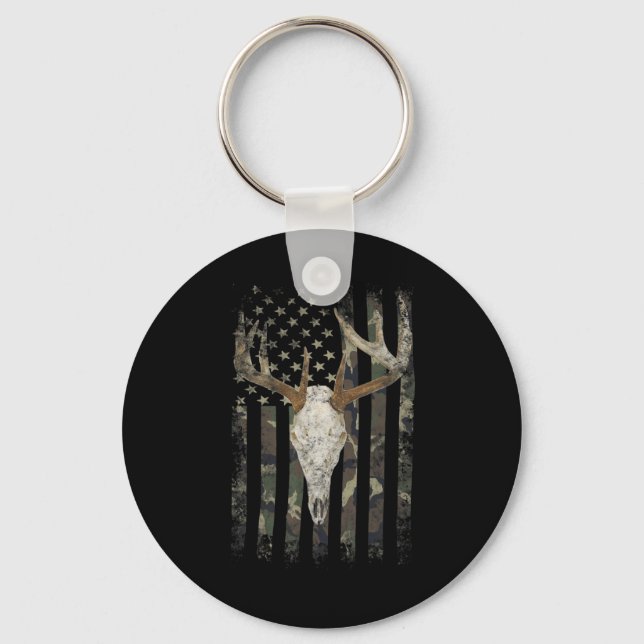 Llavero Calavera de caza de ciervos Camo estadounidense Ba (Anverso)