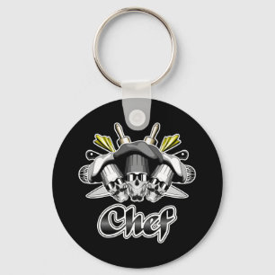 Llavero Calavera de Chef y herramientas del comercio