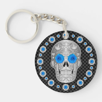 Llavero Calavera de Chrome (Rosa Azul) 