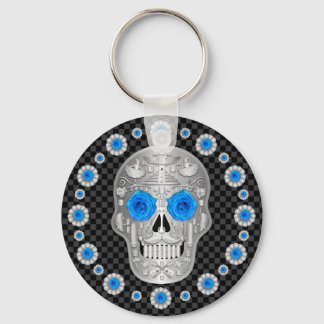 Llavero Calavera de Chrome (Rosa Azul) 
