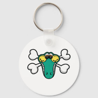 Llavero Calavera de cocodrilos y huesos cruzados