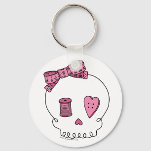 Llavero Calavera de coser (rosa)