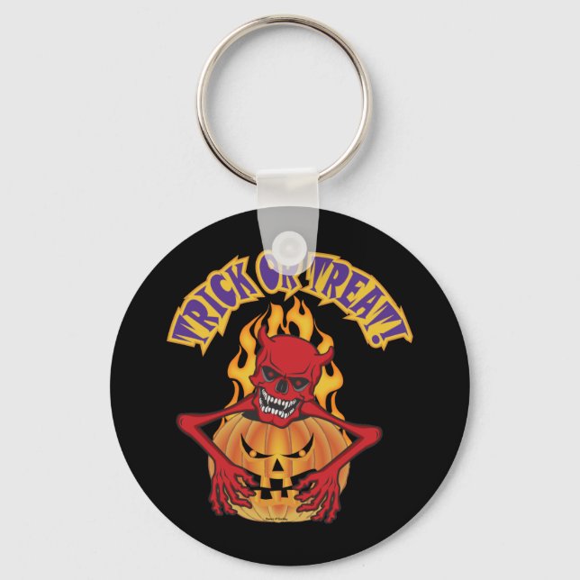 Llavero Calavera de diablo de Halloween (Anverso)