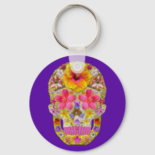 Llavero Calavera de Flor 4 - Tropical