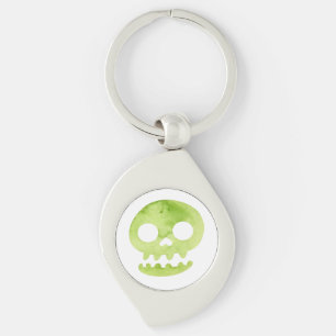 Llavero Calavera de Halloween verde grande bolsa de tocado