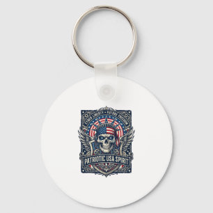Llavero Calavera de la libertad cibernética patriótica Fut