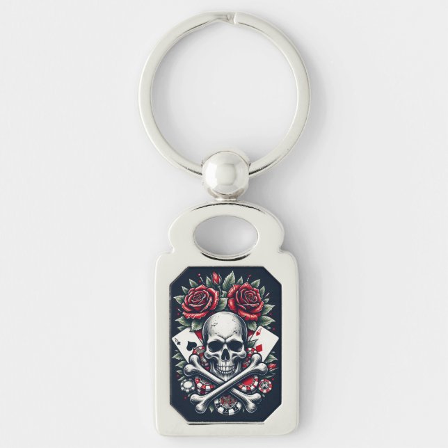 Llavero Calavera de Poker (Anverso)