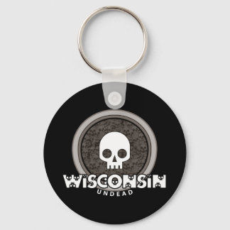 Llavero Calavera de Punk suave Wisconsin Keychain Oscuro