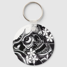 Llavero calavera de tatuaje japonés