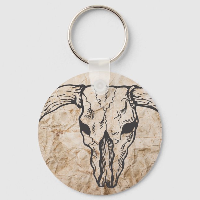 Llavero Calavera de toro de Longhorn de Texas (Anverso)