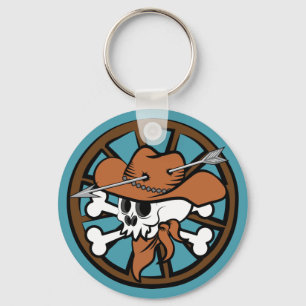 Llavero Calavera de vaquero y huesos cruzados